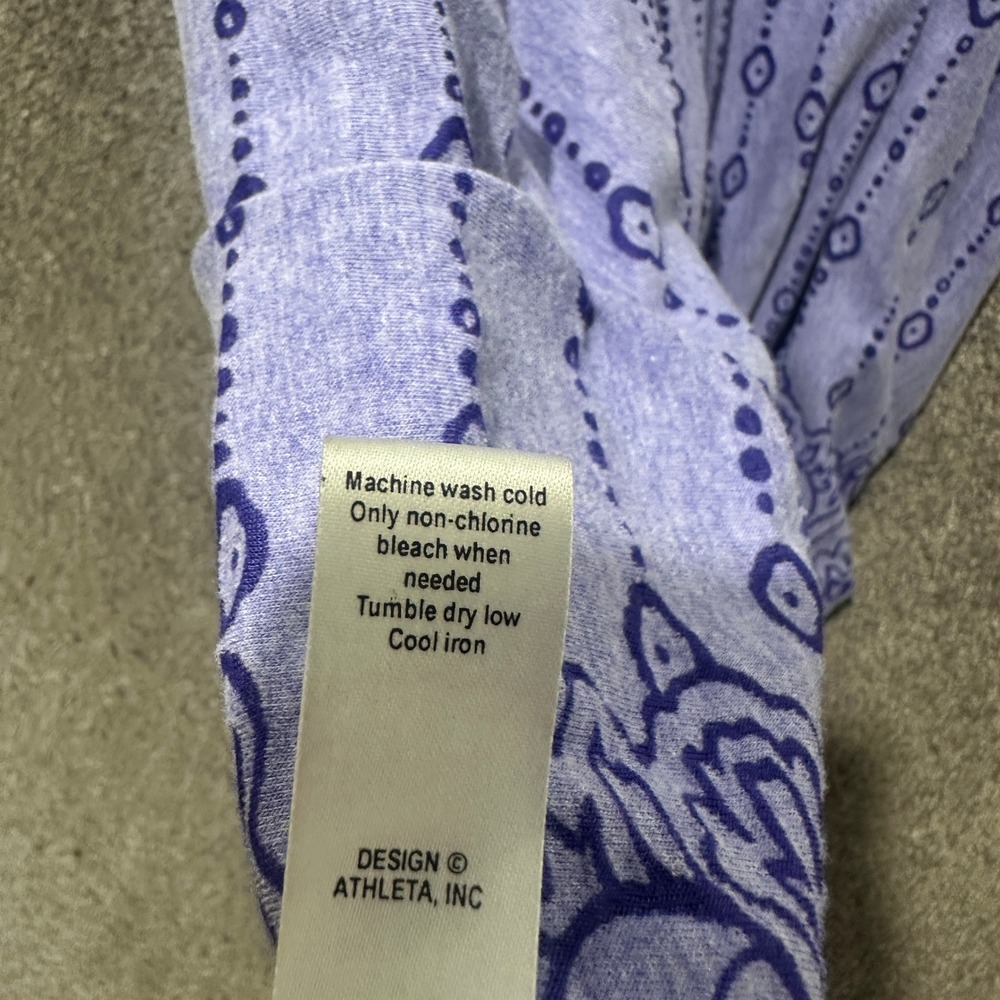 Athleta Dhara Dress Women 1X Burnout Printed V Neck Cap Sleeve Boho Athleisure - Picture 7 of 12